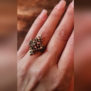 Kenny Ma Swarovski crystal adjustable cocktail ring